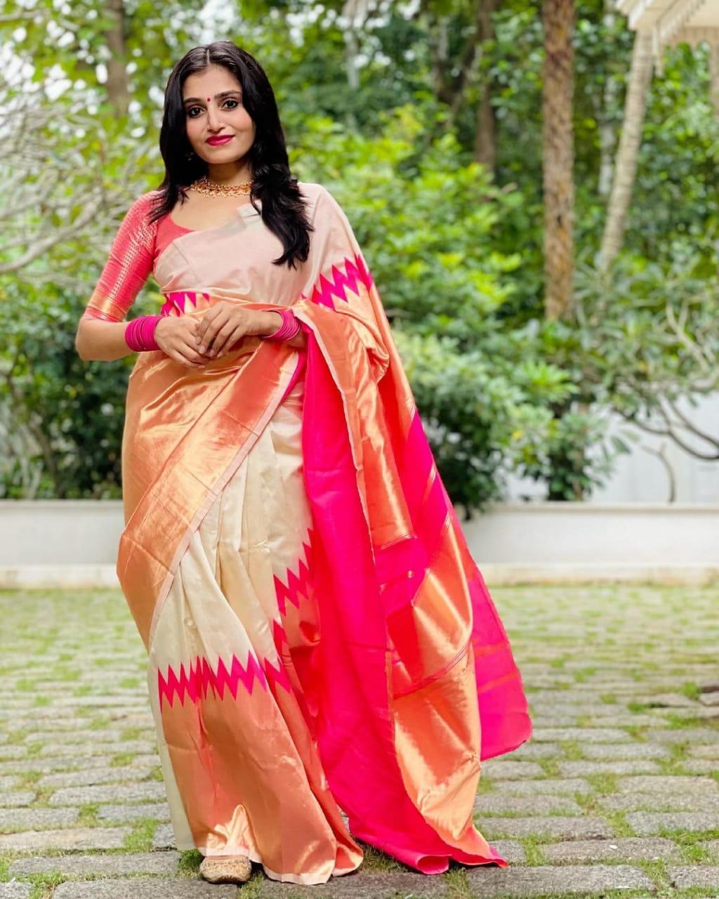 Off white hotsell colour designer sarees