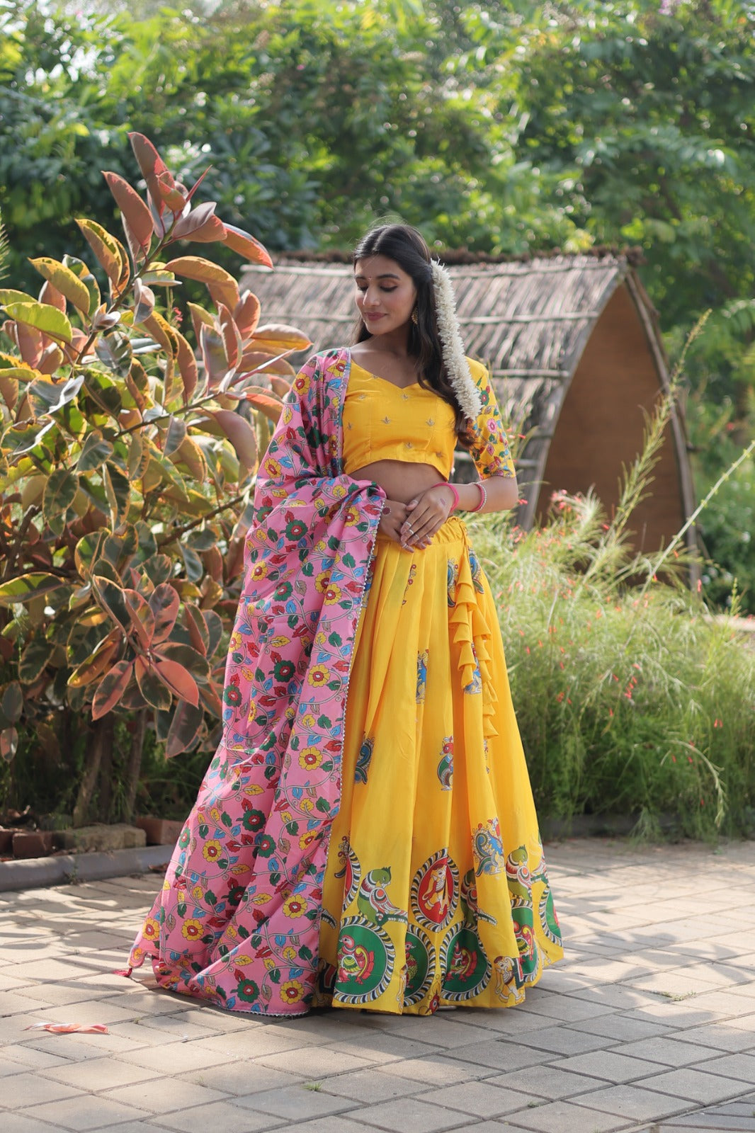 Yellow dress for haldi functionDupatta Sets