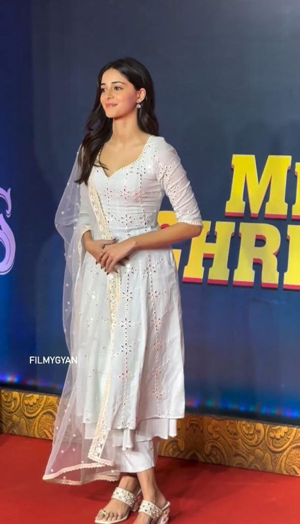 Ananya Panday's White Indian Ethnic Look Suit