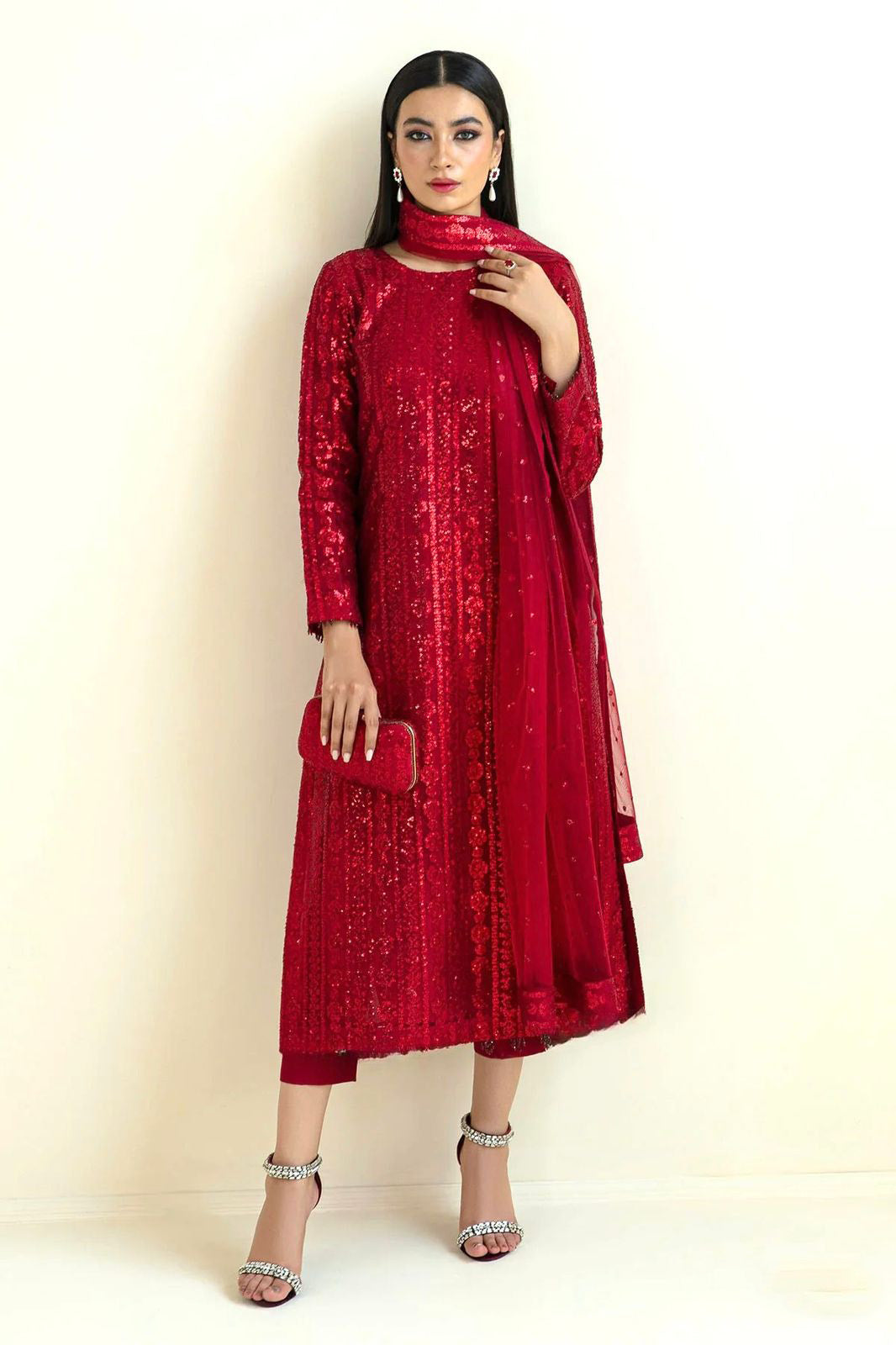 Embellished Sequence Work Maroon Color Salwar Suit