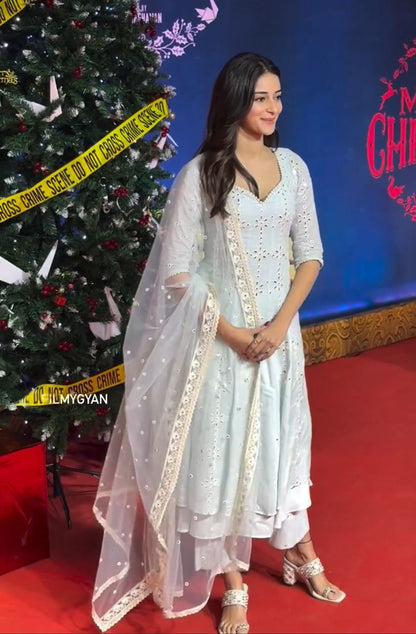 Ananya Panday's White Indian Ethnic Look Suit