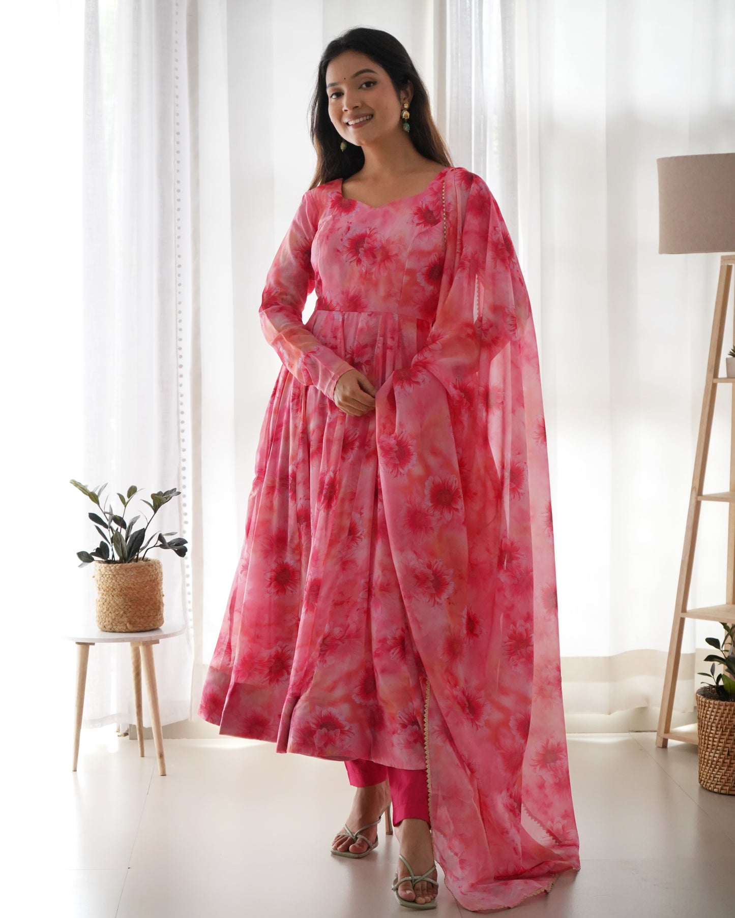 Festive Wear Pink Color Anarkali Suit