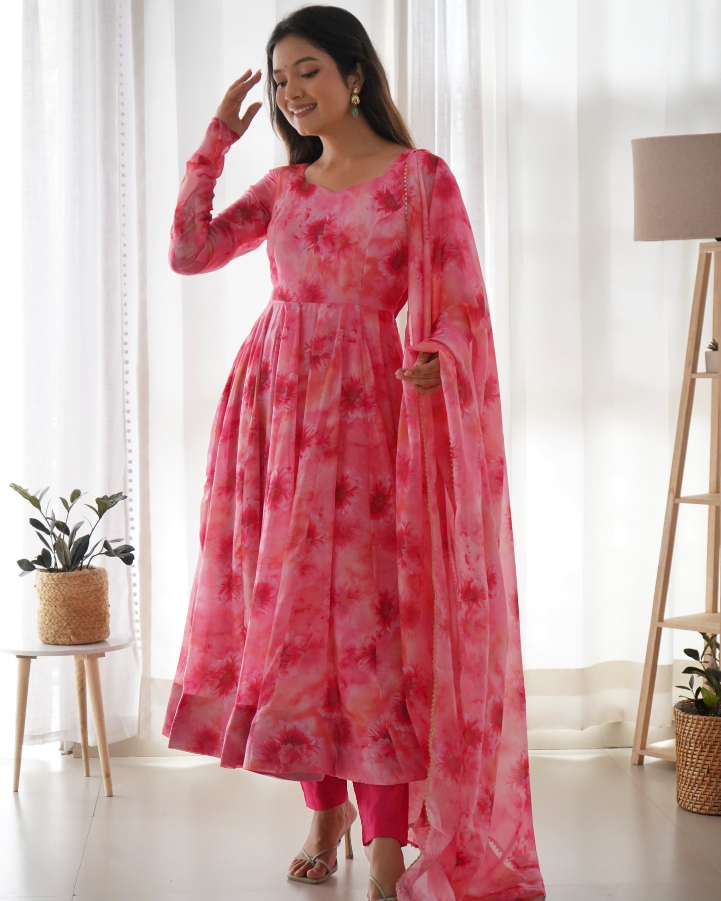 Festive Wear Pink Color Anarkali Suit