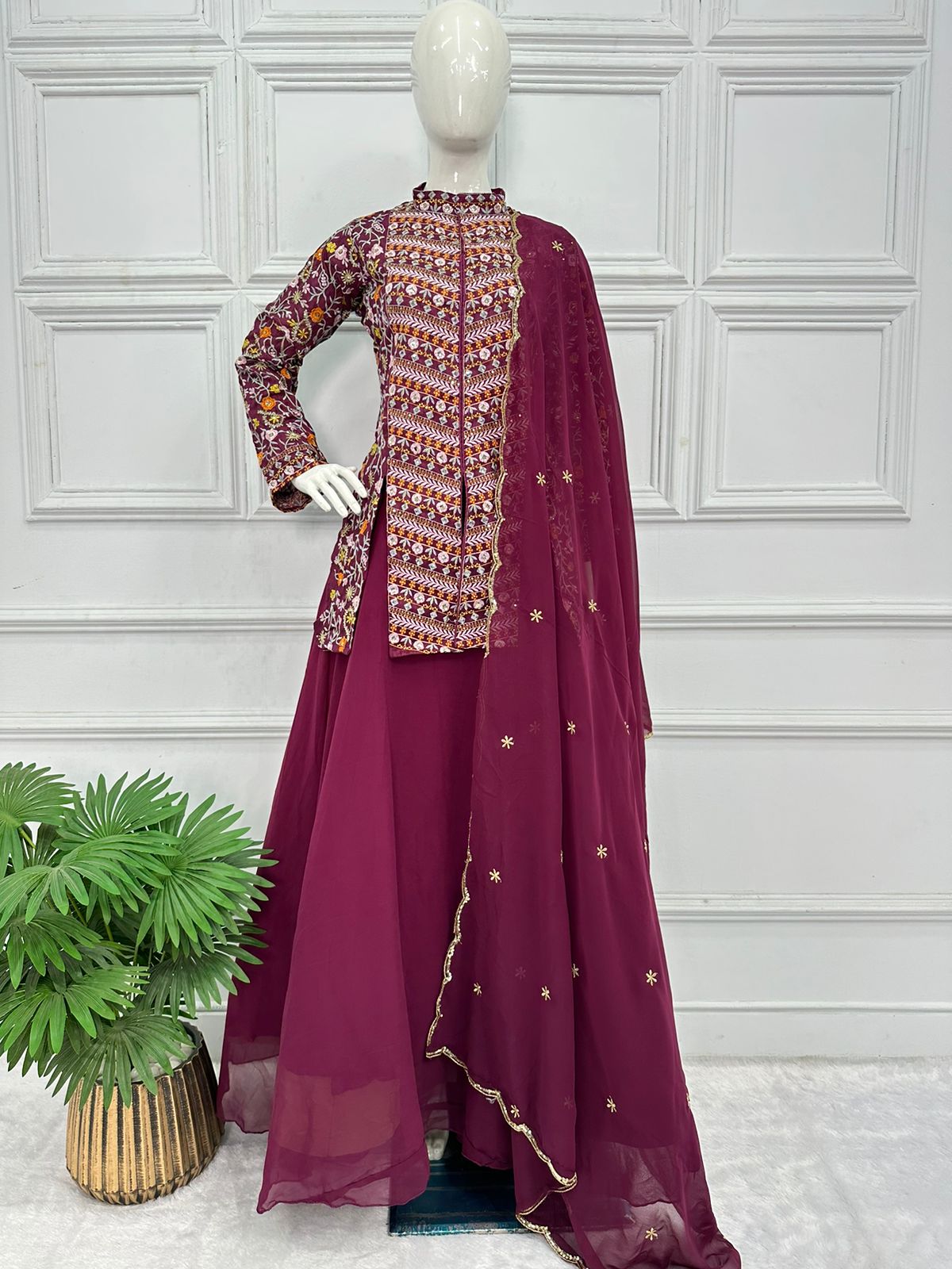 Buy Red Mirror Work Net Lehenga Choli Online At Zeel Clothing