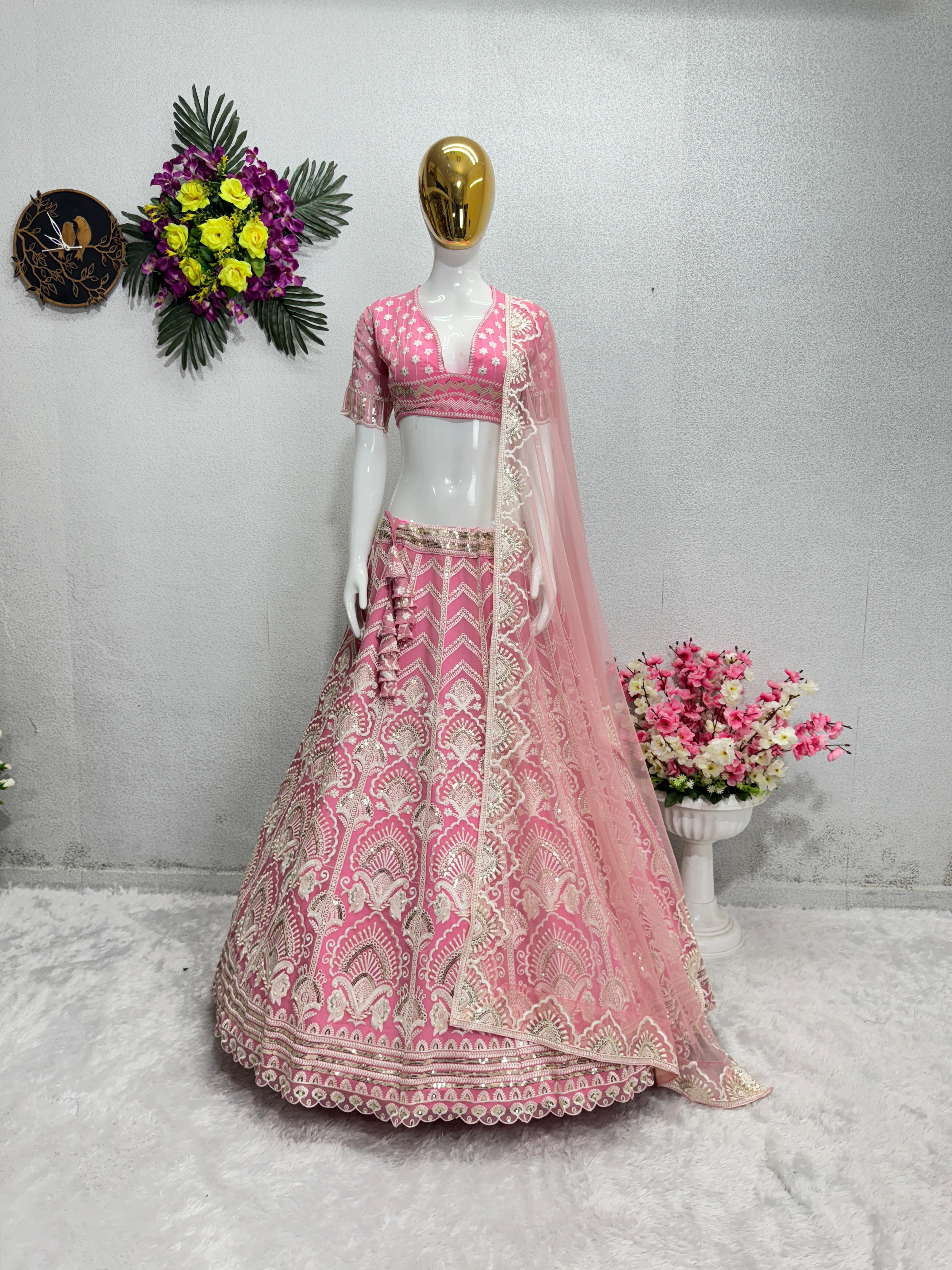 NEW DESIGNER SONAAKSHI RAJ BRIDAL LEHENGAS WITH HEAVY WORK WITH DUPATT –  Saanju Fashion