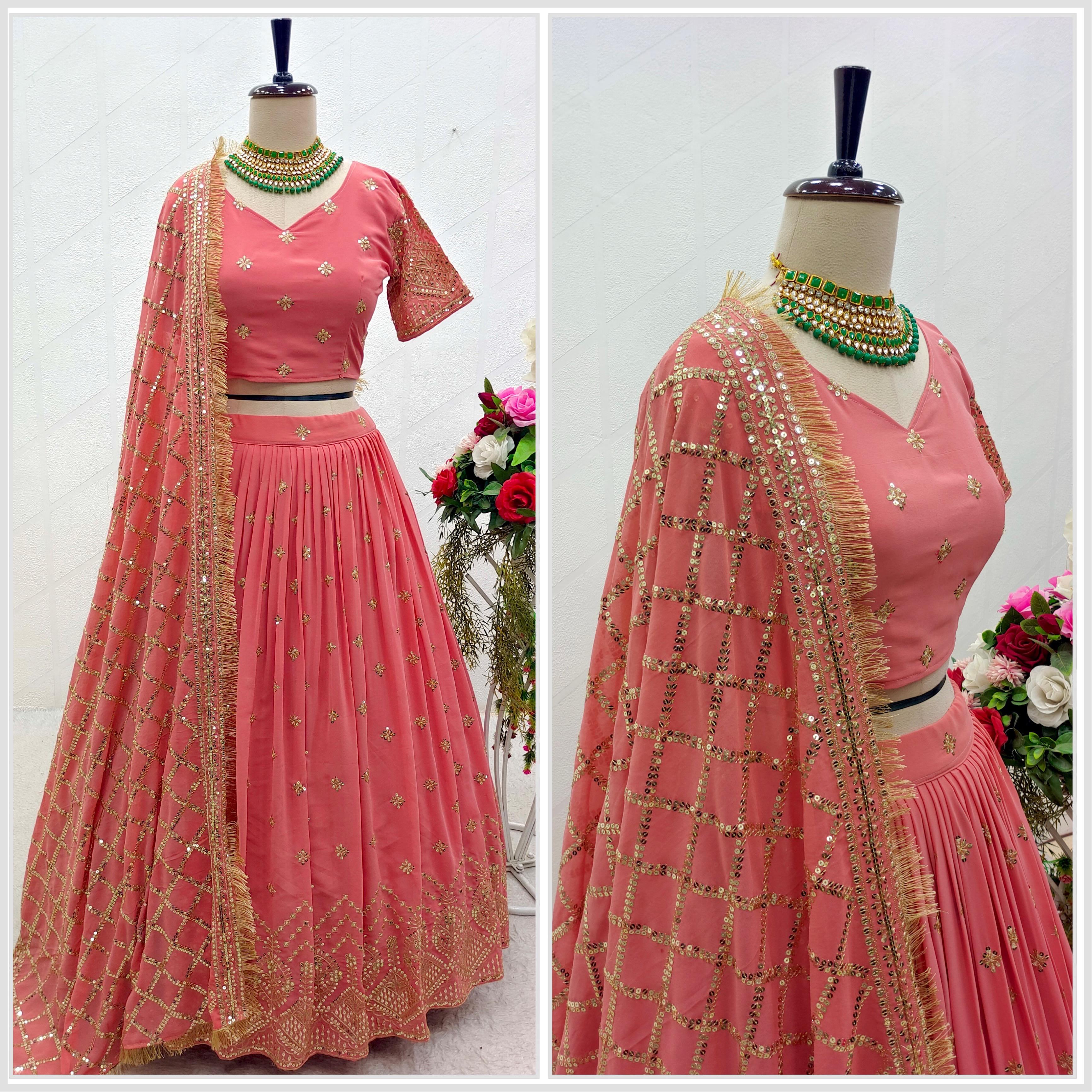 Alluring Light Peach Color Sangit Outfit Designer Lehenga Choli for  Women,ready to Wear Lehenga Choli Embroidered Lehenga Choli - Etsy Finland