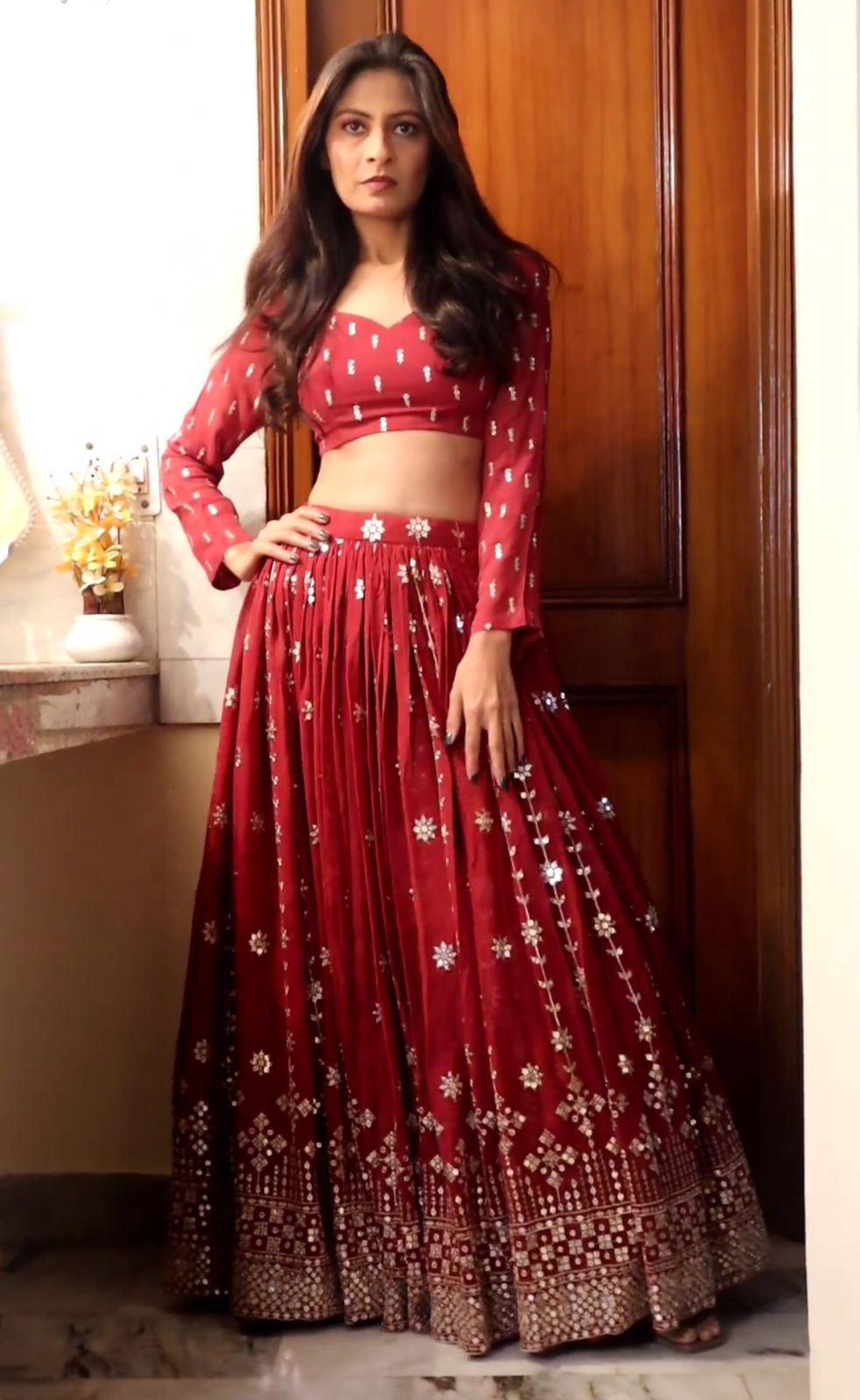 Beautiful Work Red Color Marriage Special Lehenga Choli