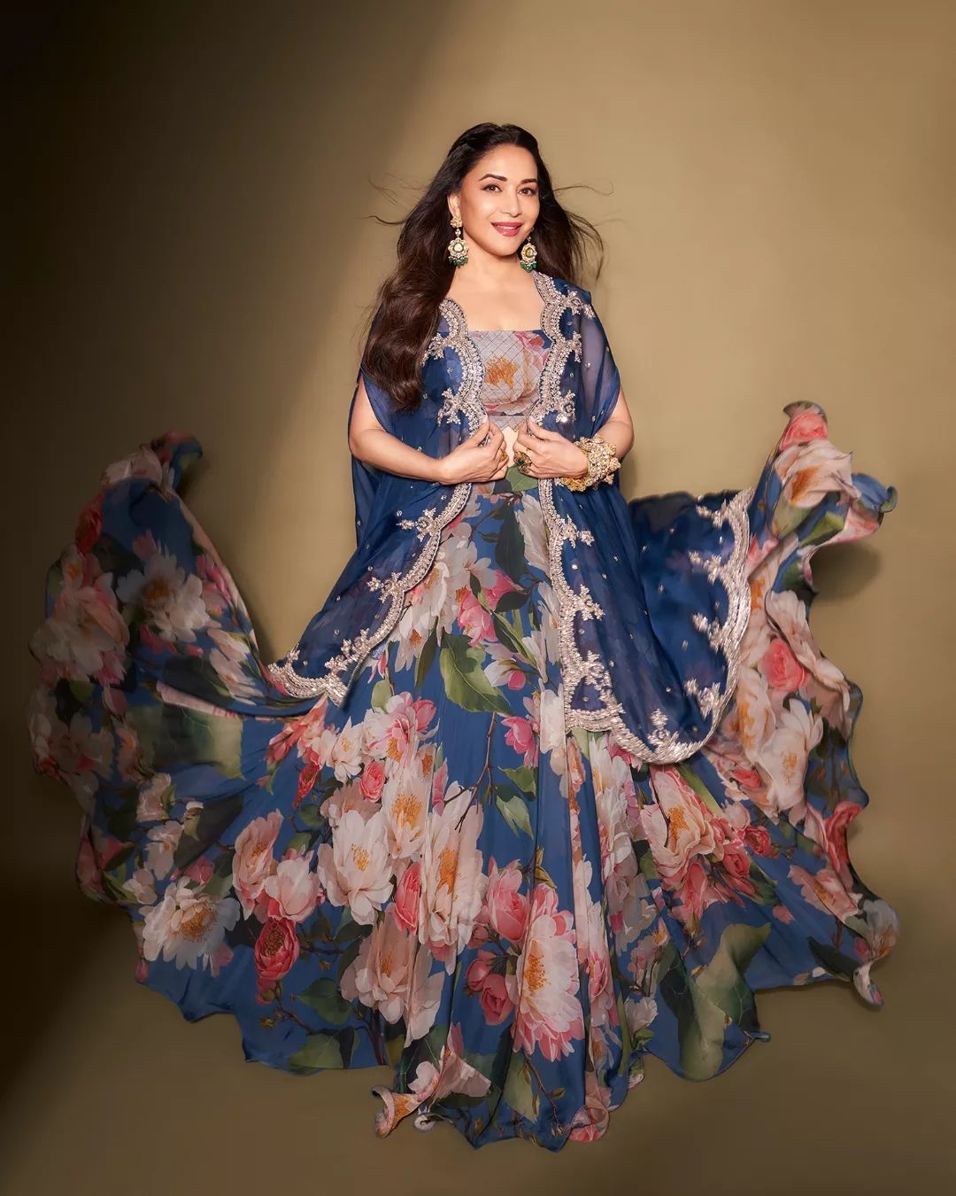 Celebrity Style Multi Printed Blue Color Lehenga Choli With Dupatta