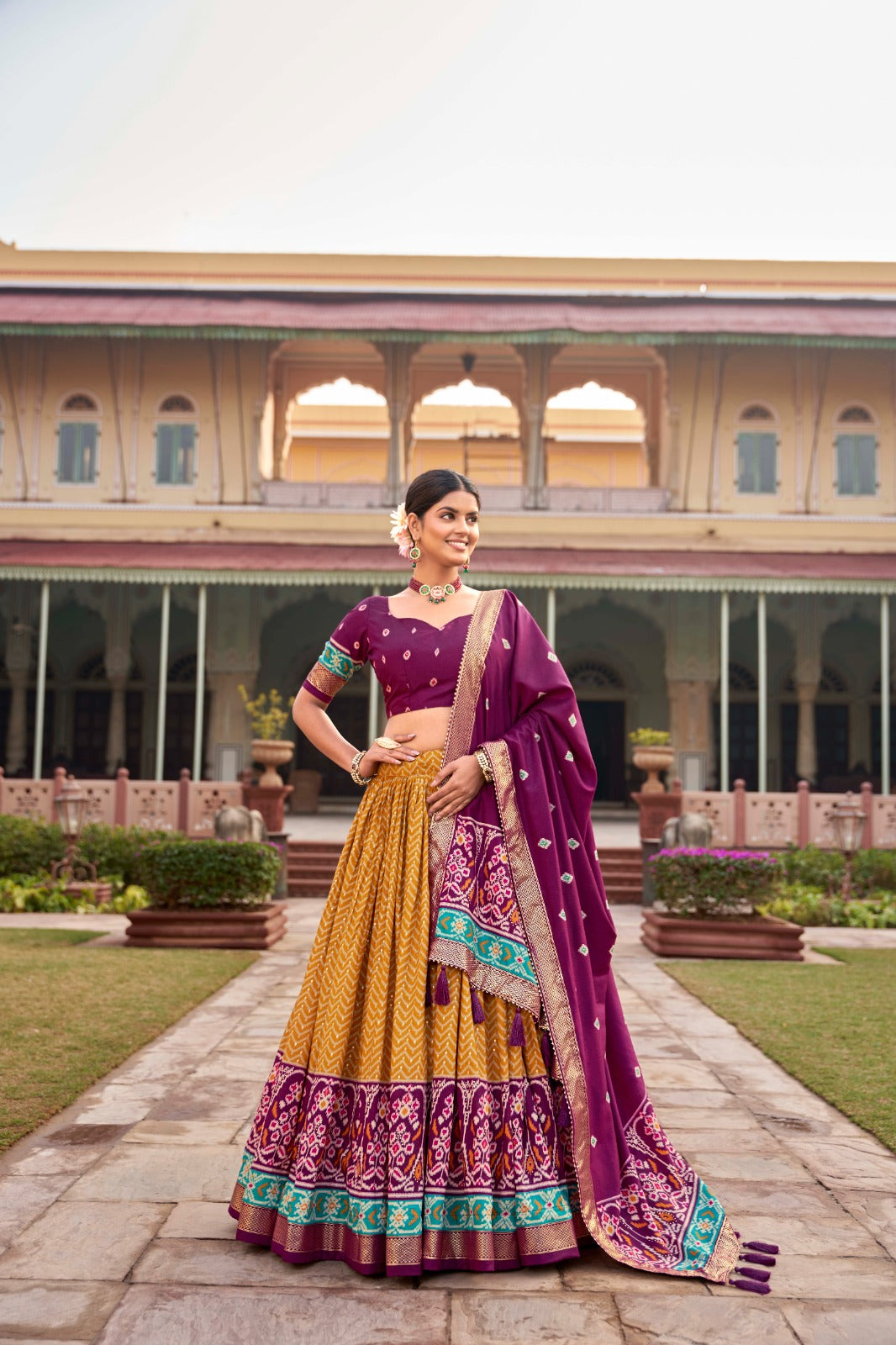 Mustard Color Printed Traditional Designer Lehenga Choli