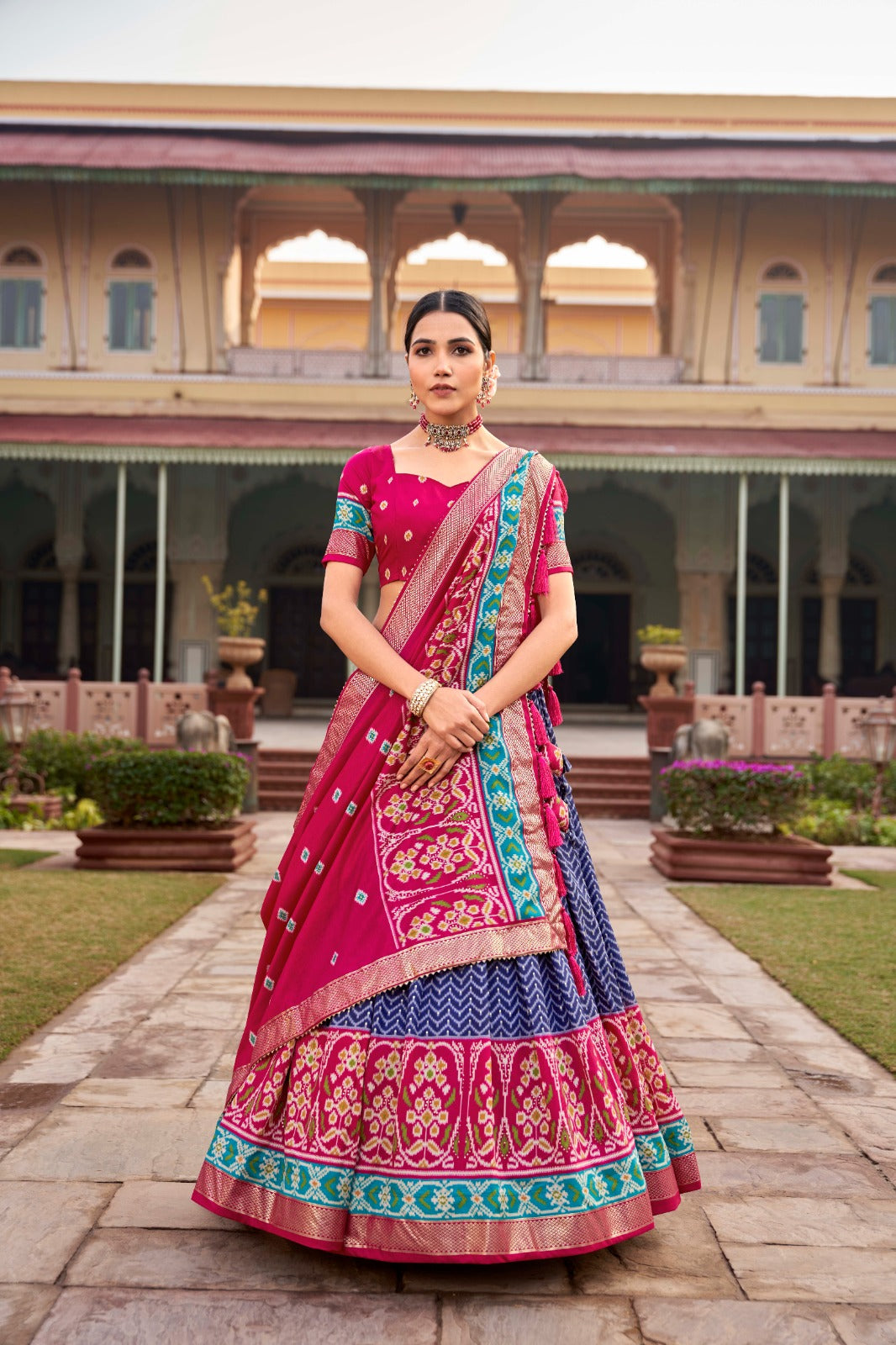 Blue Color Printed Traditional Designer Lehenga Choli