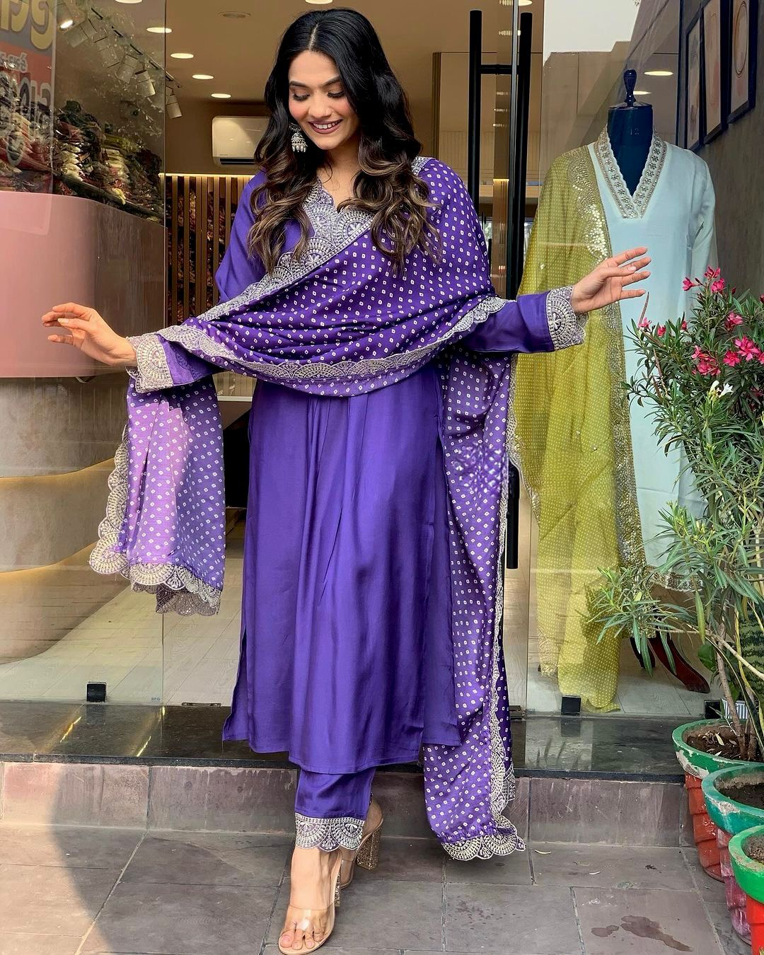 Amazing Sequence Work Purple Color Salwar Suit