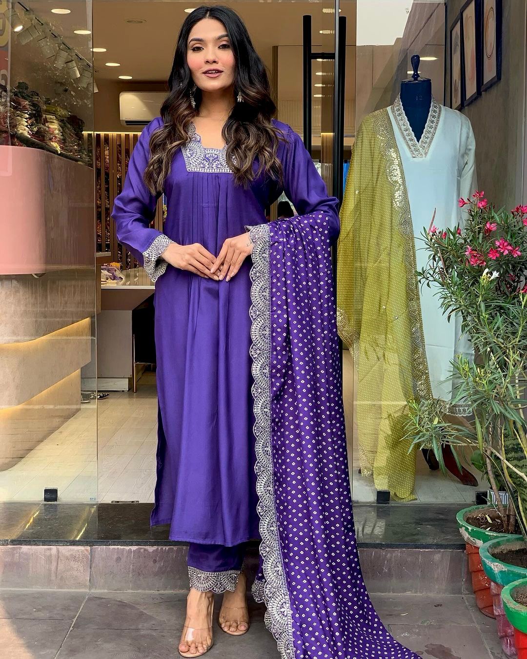 Amazing Sequence Work Purple Color Salwar Suit