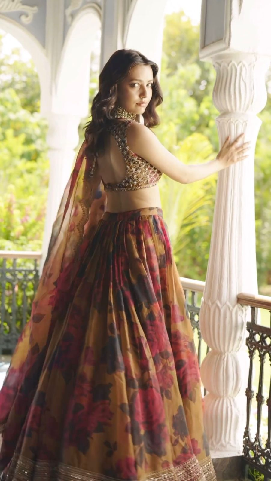 Attractive Digital Print With Embroidery Work Multi Color Lehenga Choli