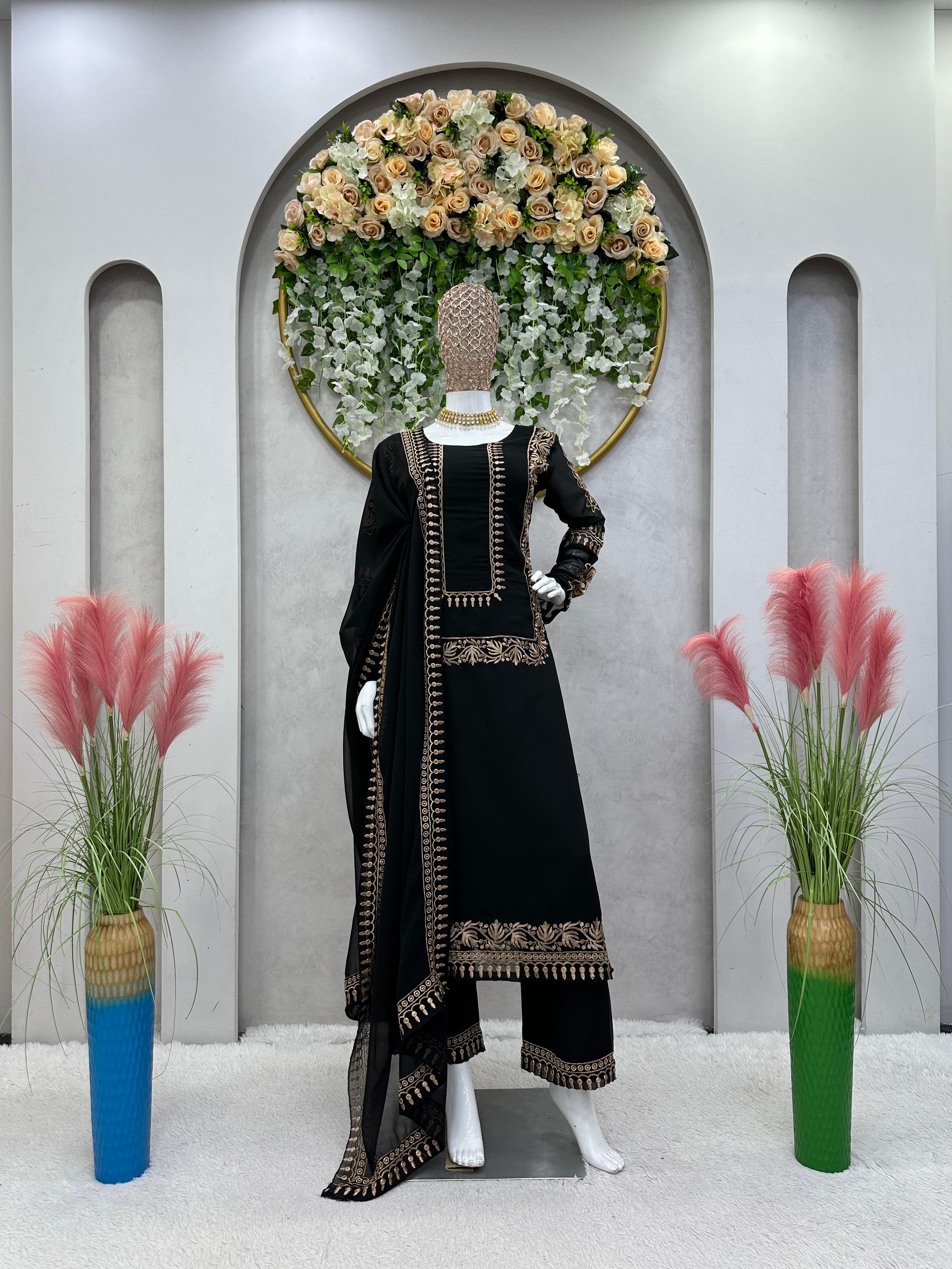 Mesmerizing Work Black Color Salwar Suit