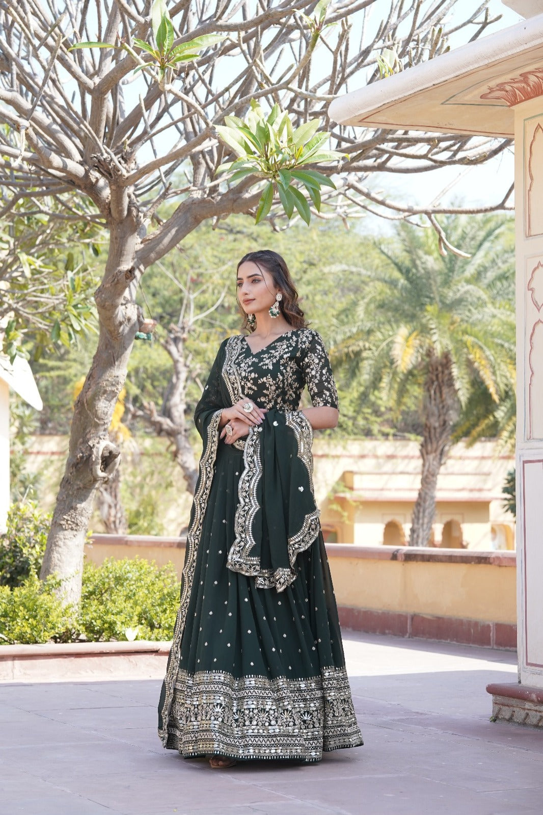 Wedding Wear Dark Green Color Designer Lehenga Choli
