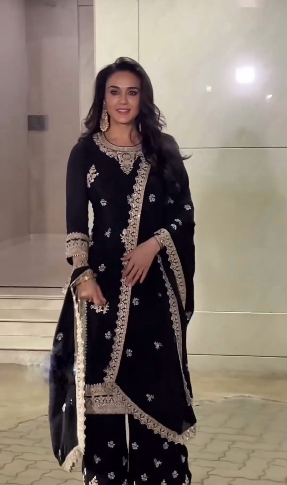 Bollywood Style Black Color Work Sharara Suit