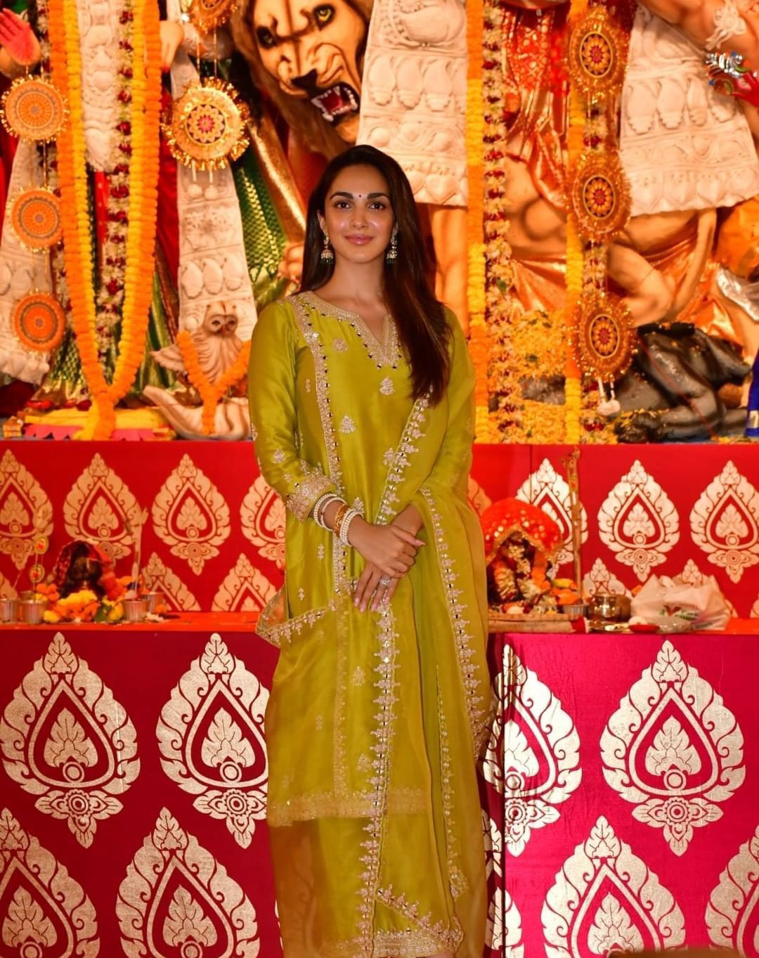 Kiara Advani Wear Designer Yellow Work Palazzo Suit