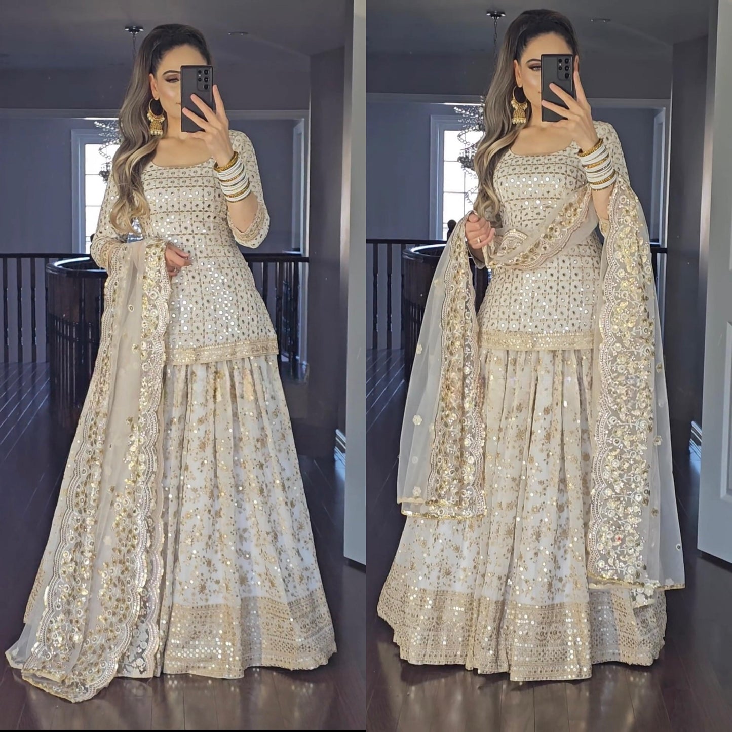 Decent White Color Sequence Embroidery Work Lehenga Suit