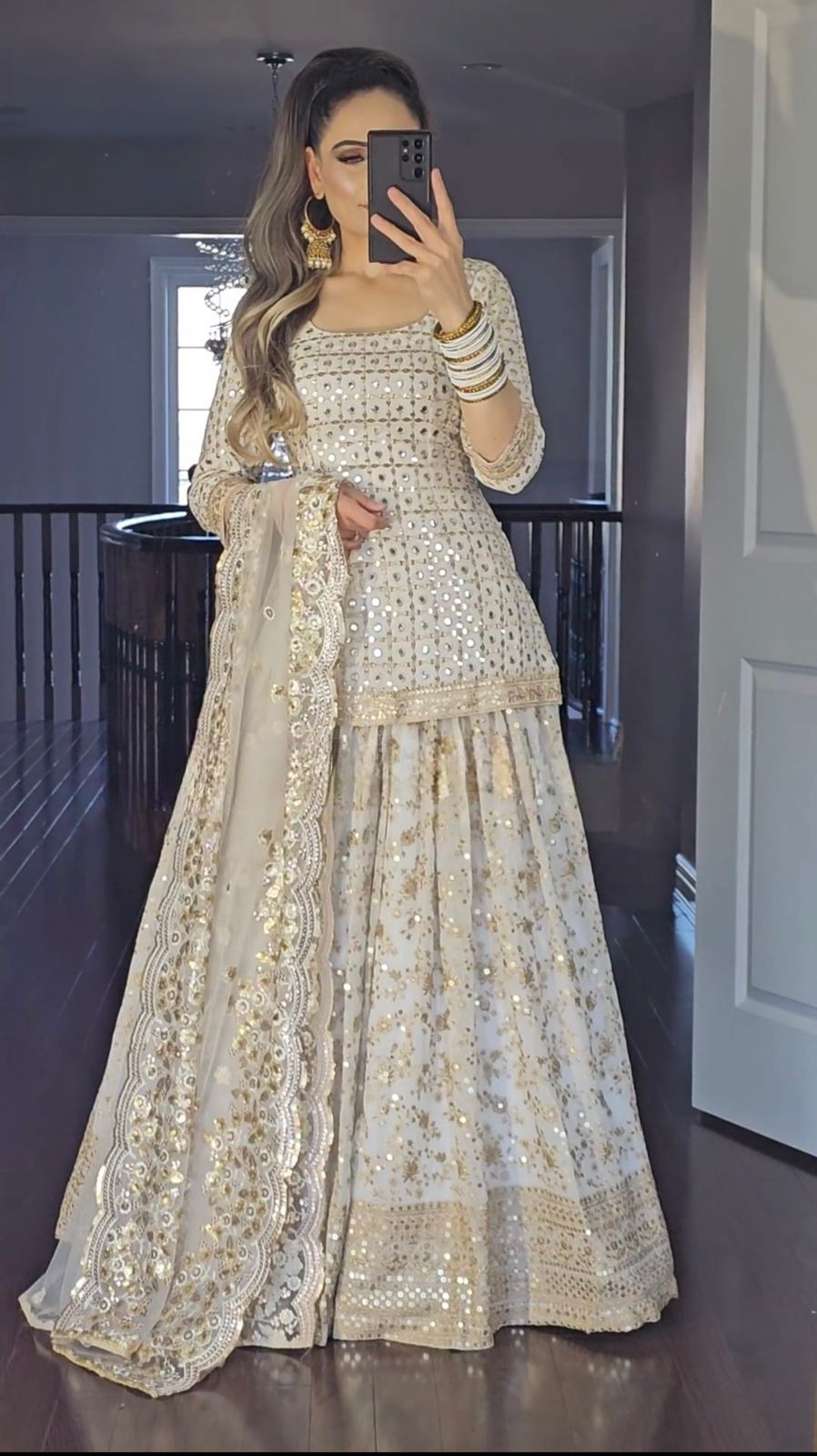 Decent White Color Sequence Embroidery Work Lehenga Suit