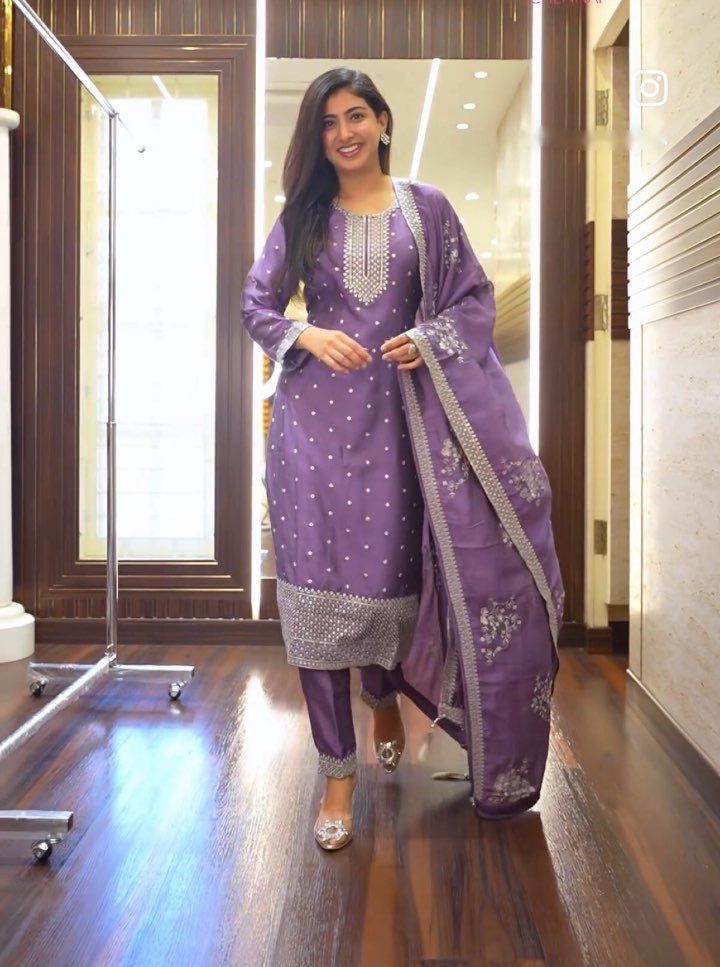 Exclusive Lavender Color Salwar Suit With Heavy Dupatta