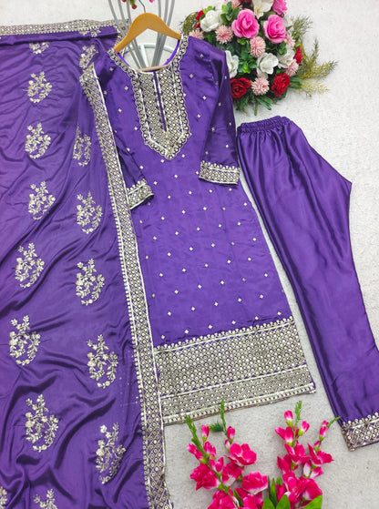 Exclusive Lavender Color Salwar Suit With Heavy Dupatta