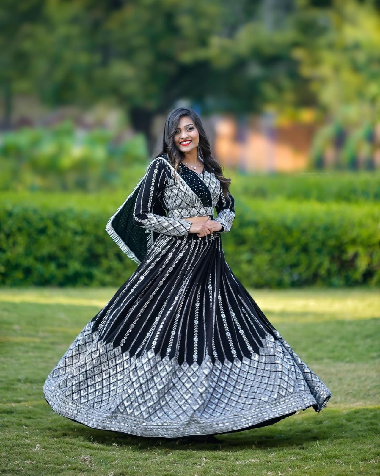 Glimmering Sequence Work Black Color Lehenga Choli