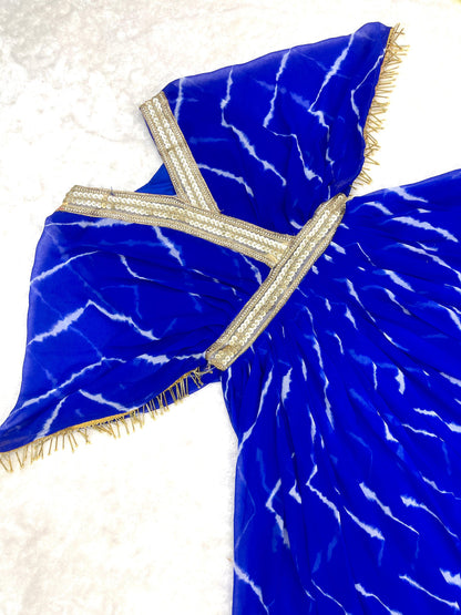 Festival Wear Blue Color Fancy Lehriya Gown