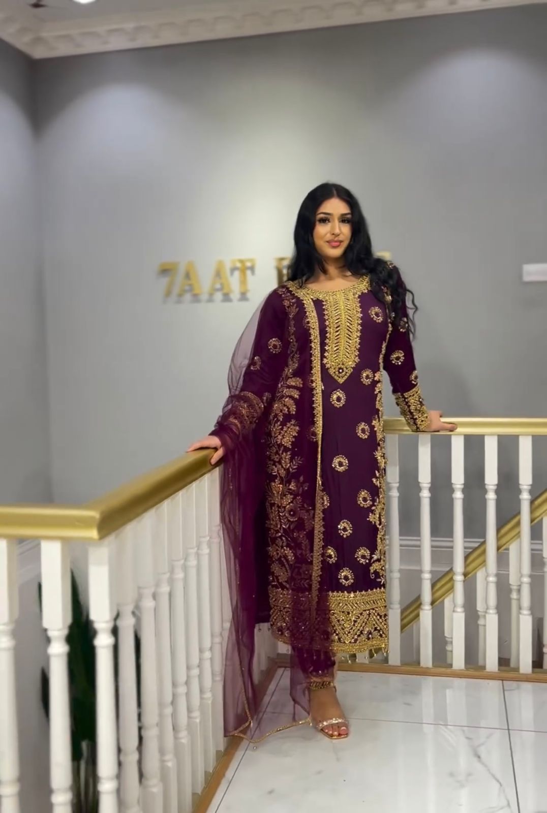 Captivating Wine Color Heavy Work Salwar Suit