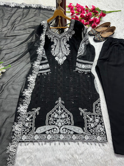 Superhit Heavy Work Black Color Salwar Suit