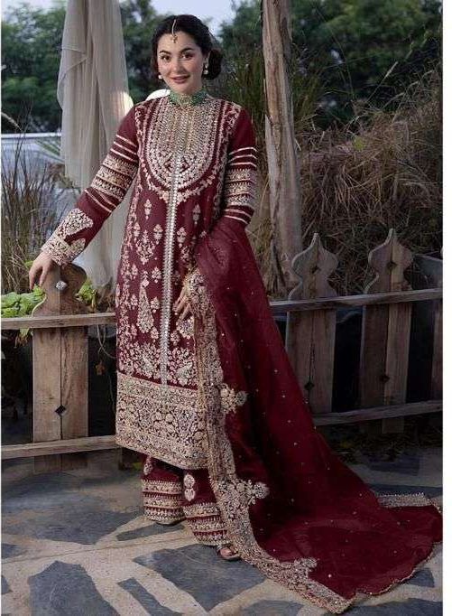 Awesome Sequence Work Maroon Kurti Pant With Dupatta