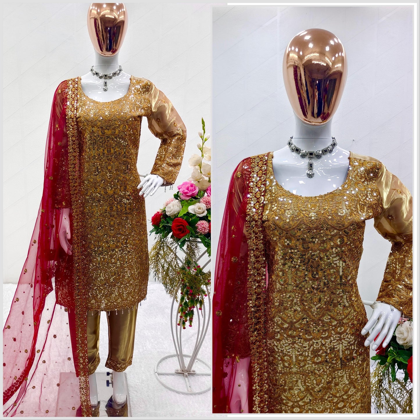 Dazzling Coffee Color Shine Shade Salwar Suit