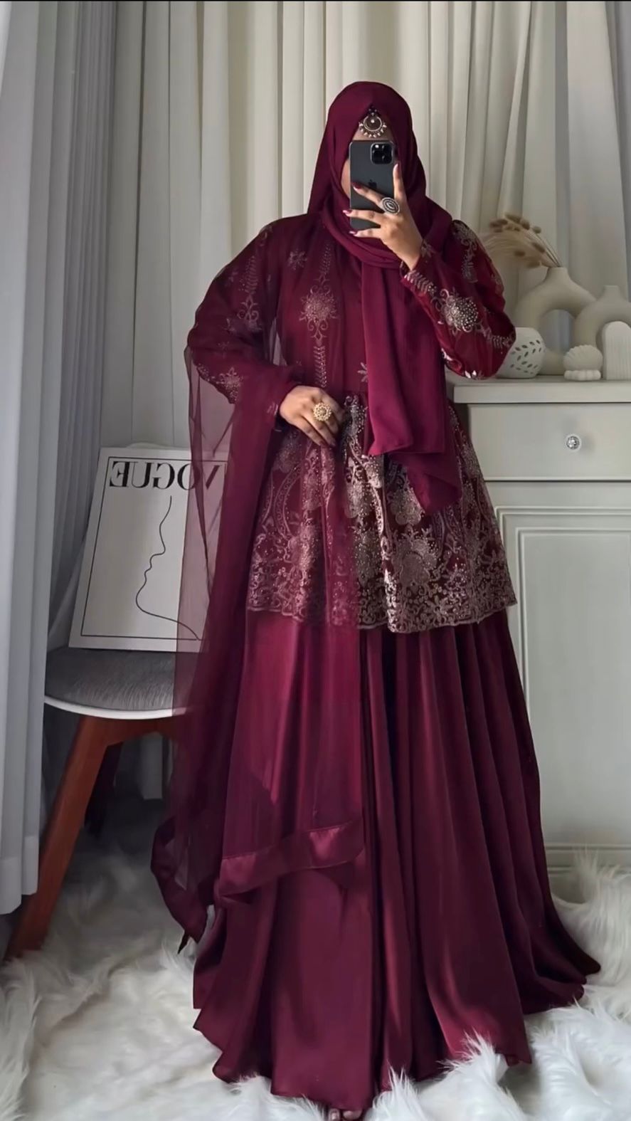 Heavy Diamond Embroidery Work Maroon Color Top With Lehenga