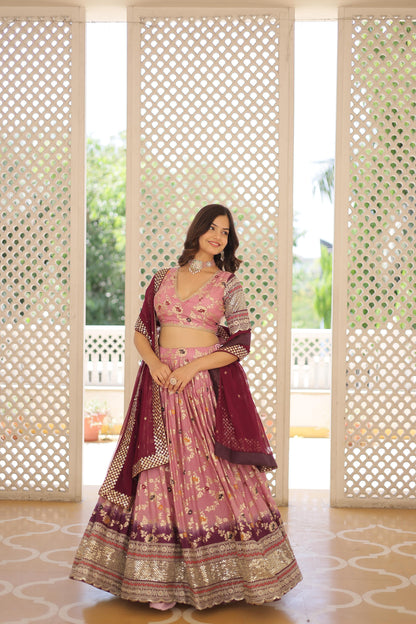 Captivating Jacquard Work Lavender Lehenga Choli