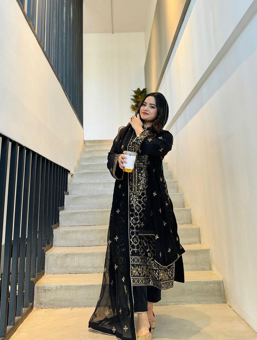 Black Color Heavy Work Pakistani  Suit