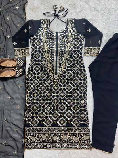 Black Color Heavy Work Pakistani  Suit