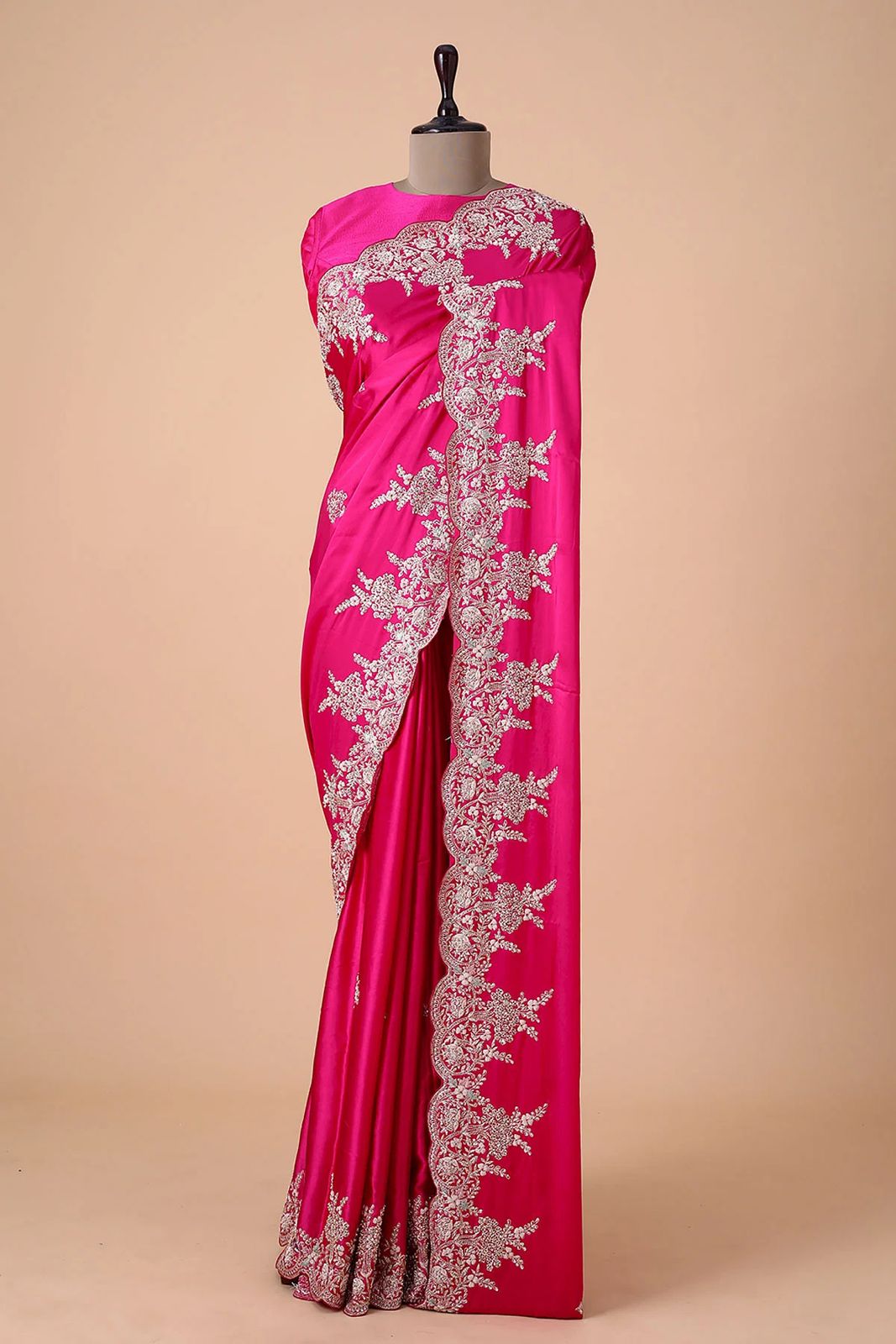 Festive Multi Thread With Sequence Work Pink Saree