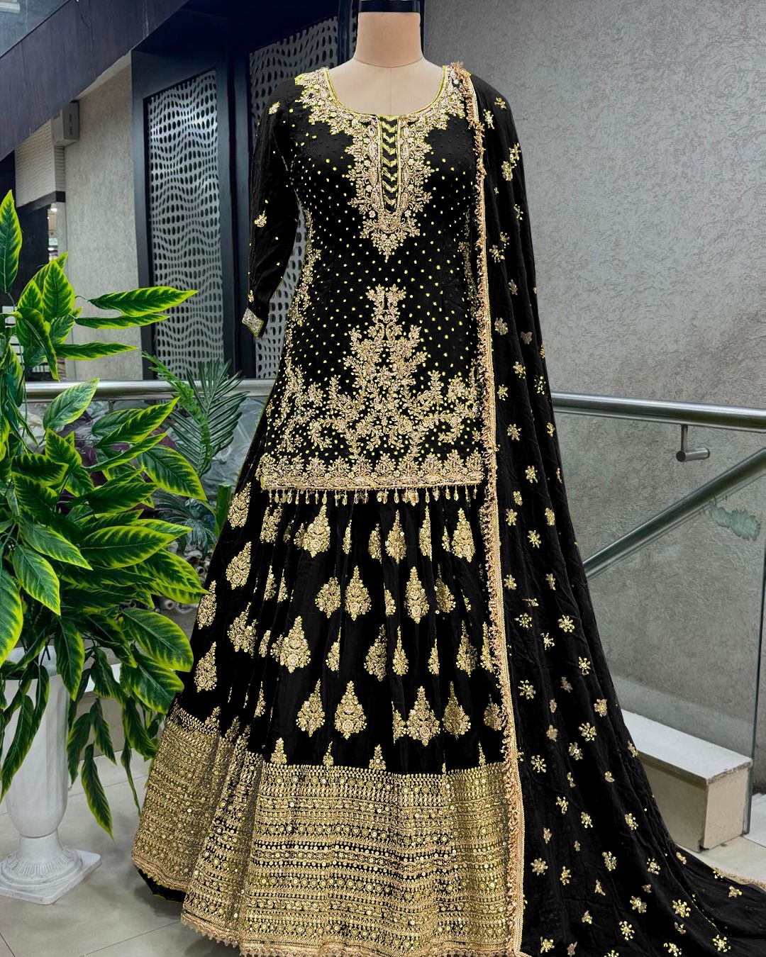 Festive Wear Full Work Black Color Lehenga With Top