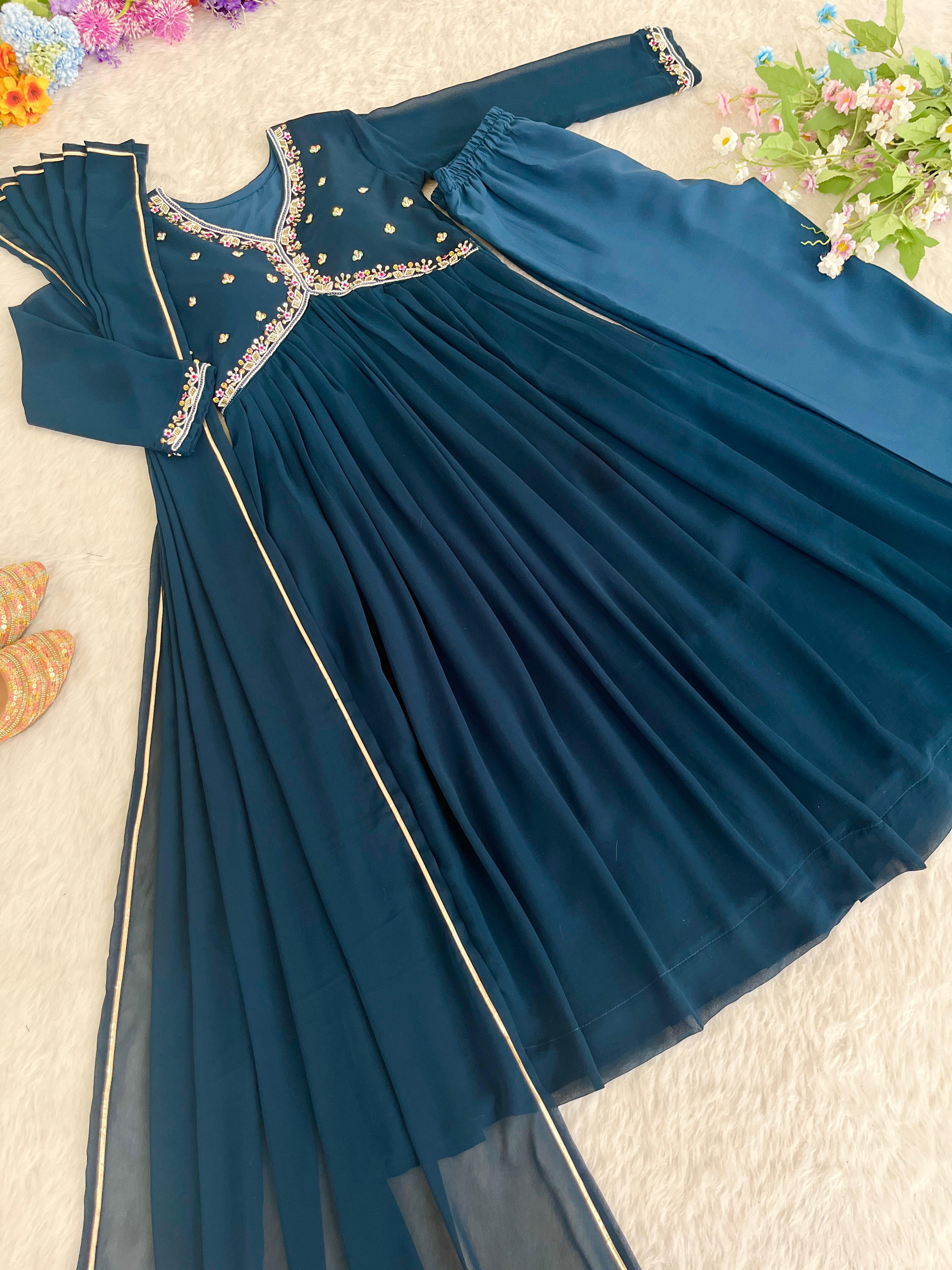 Marriage Special Navy Blue Beautiful Anarkali Suit