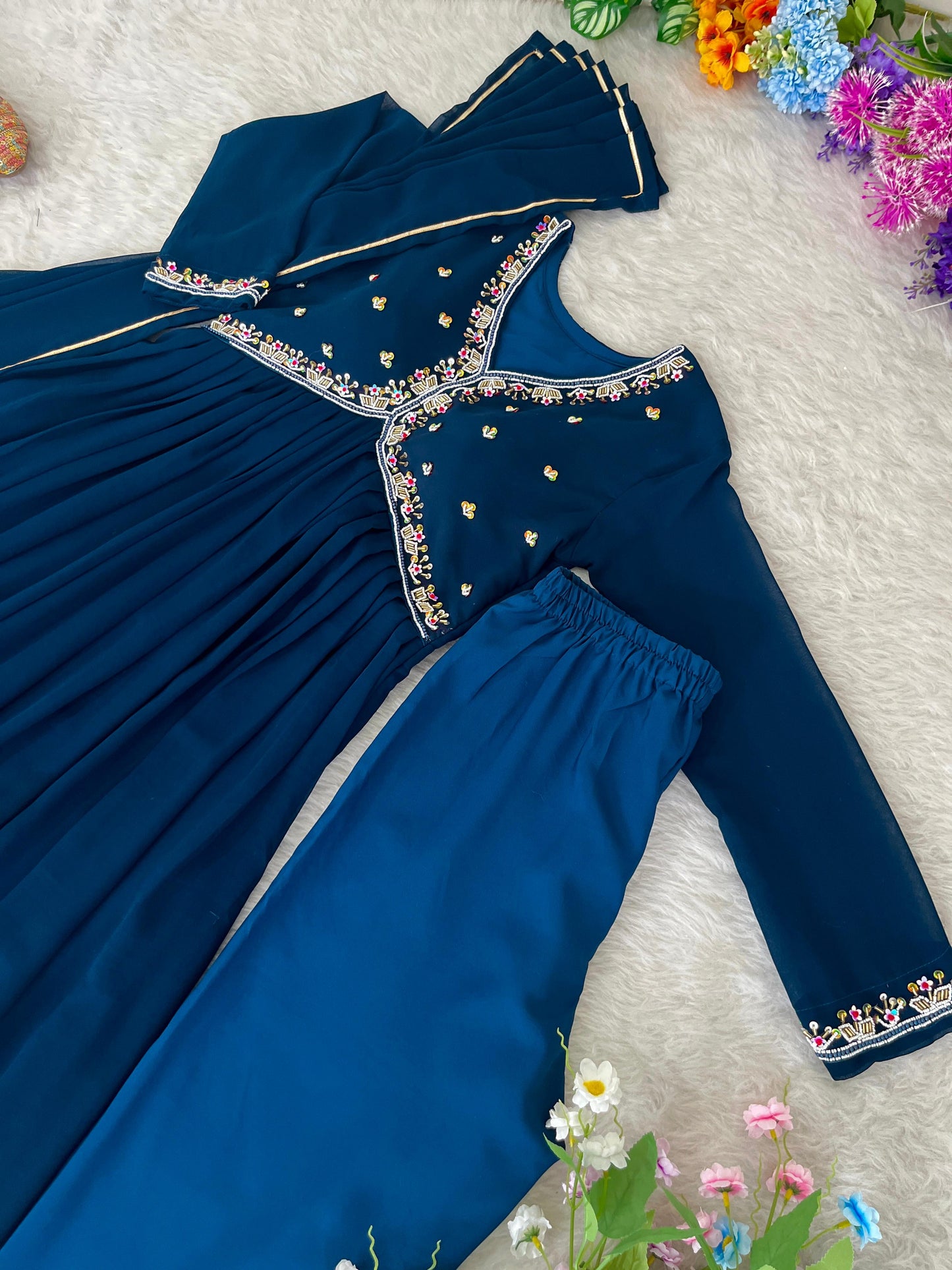 Marriage Special Navy Blue Beautiful Anarkali Suit