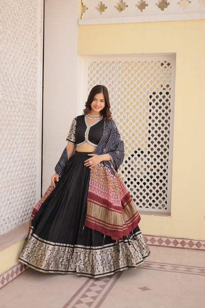 Black Color Jacquard Work Fancy Lehenga Choli