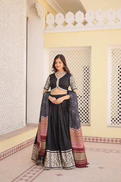 Black Color Jacquard Work Fancy Lehenga Choli