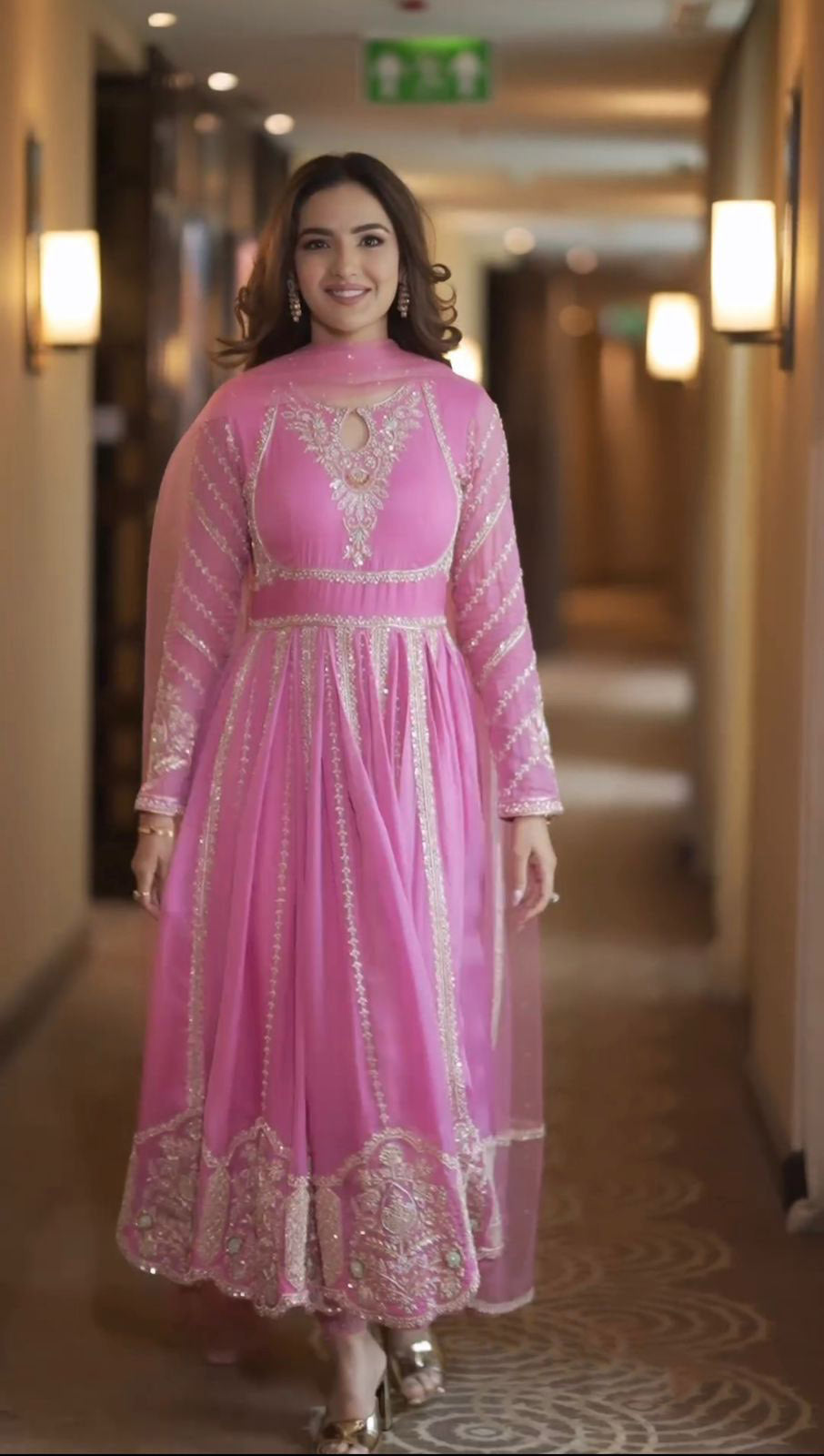 Awesome Pink Color Full Heavy Work Anarkali Suit