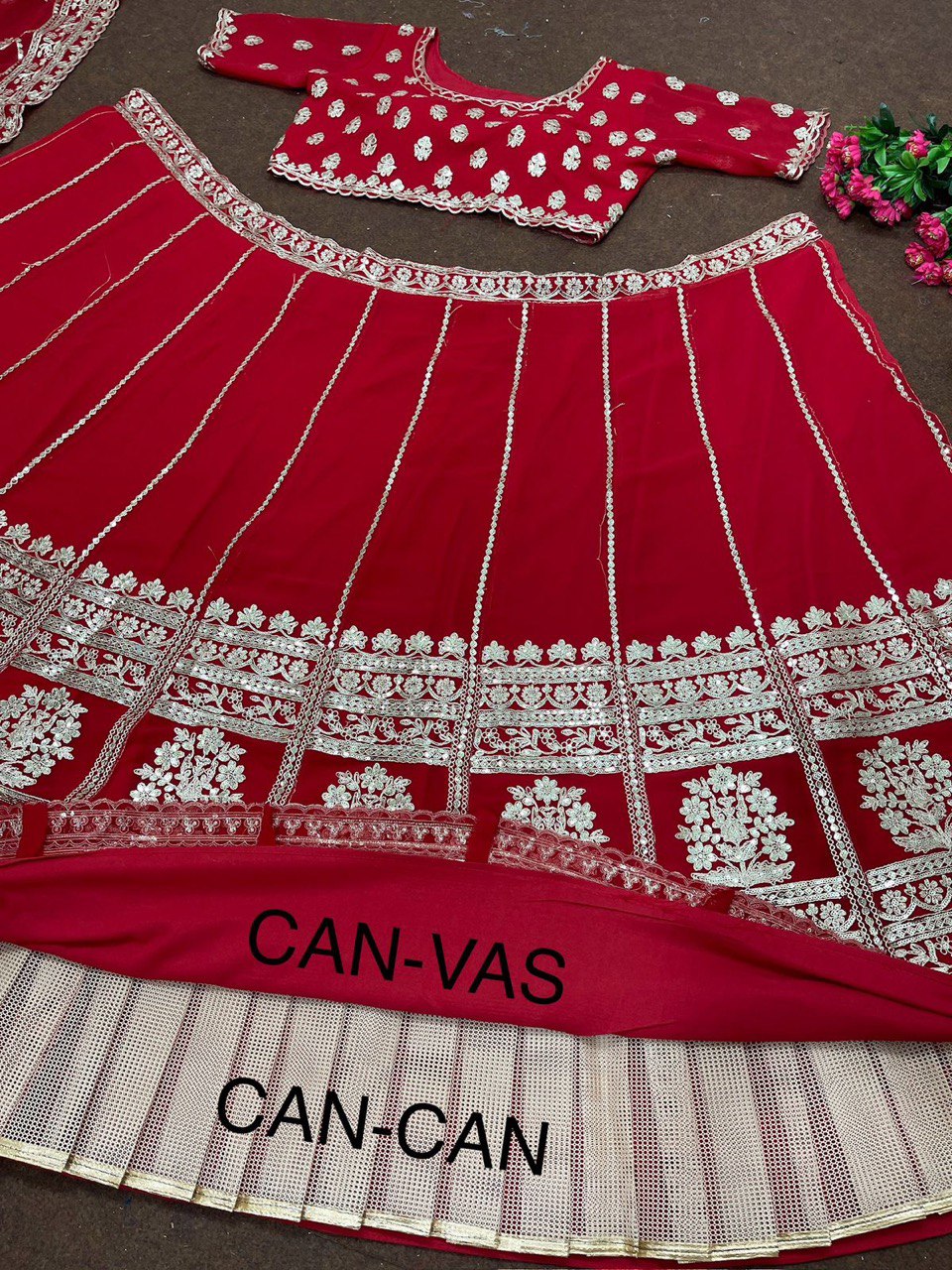 Wedding Wear Red Color Coding Work Lehenga Choli