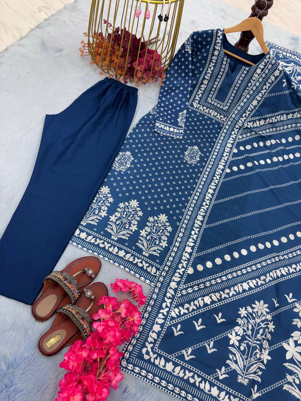 Summer Special Digital Print Blue Color Salwar Suit