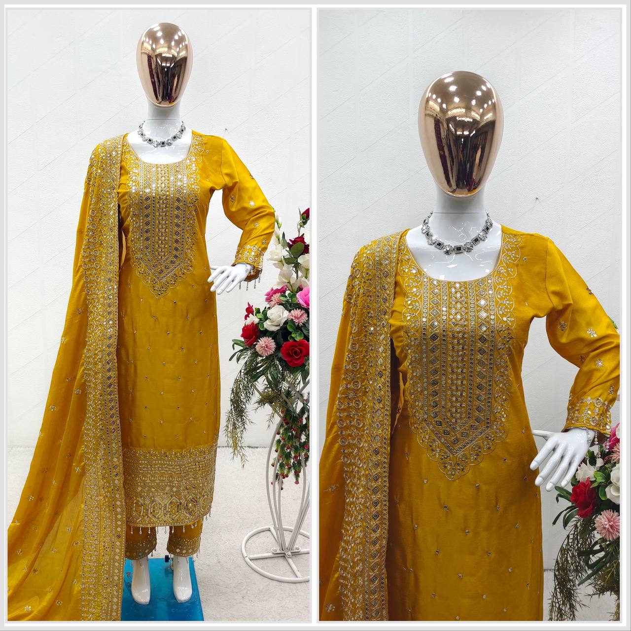 Yellow Color Embroidery Work Terrific Salwar Suit