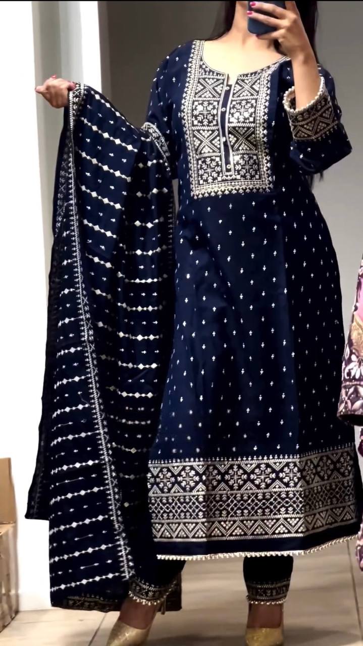 Preferable Blue Color Sequence Work Salwar Suit