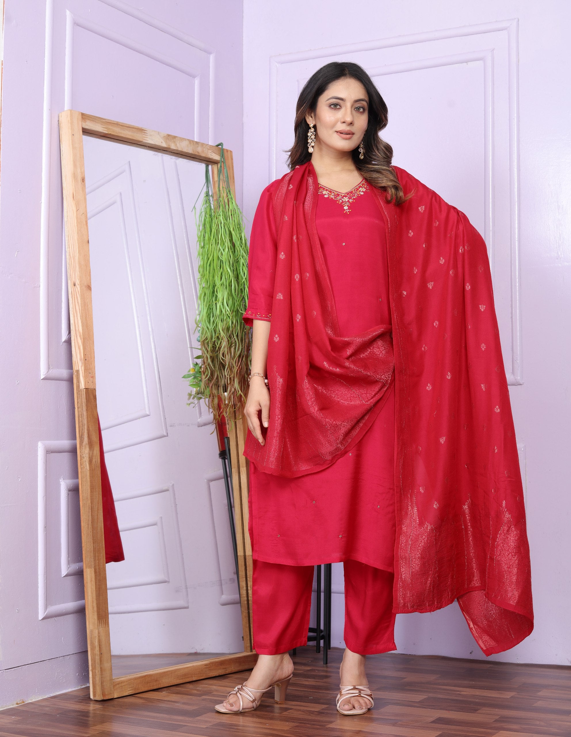 Festive Wear Pink Color Muslin Salwar Suit