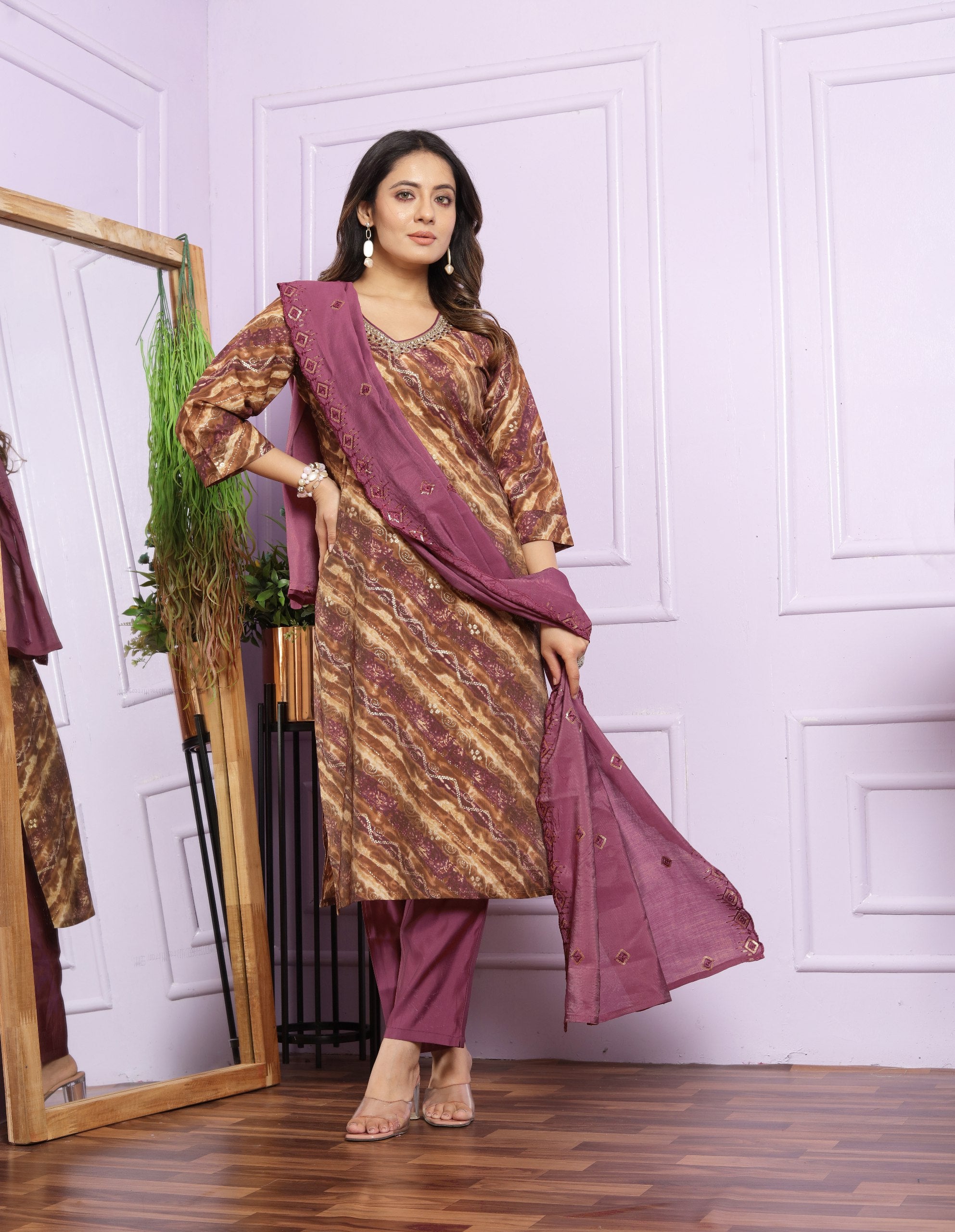 Elegant Hand Work Dusty Pink Color Salwar Suit