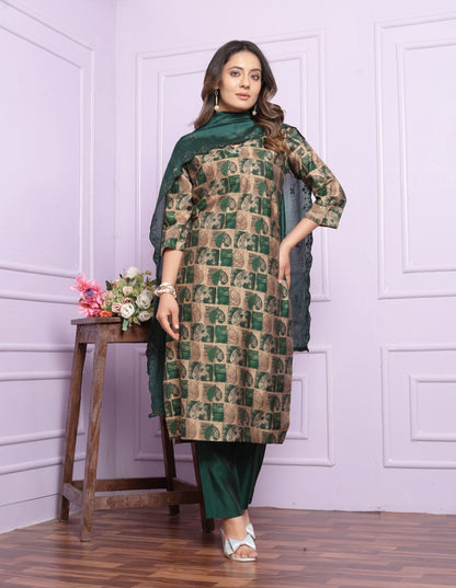 Awesome Bottle Green Kurta Set