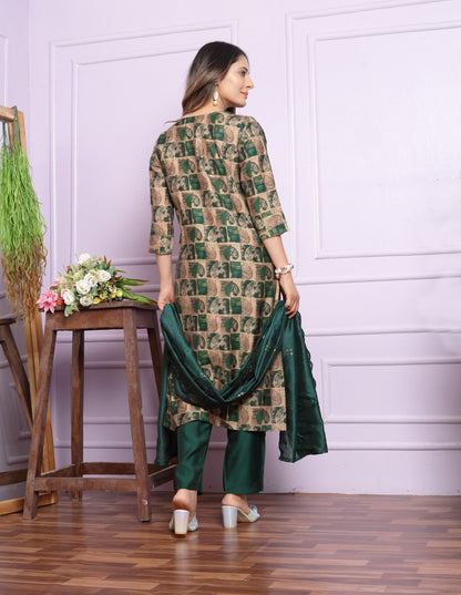 Awesome Bottle Green Kurta Set